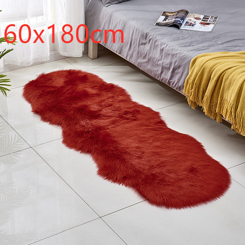 Faux wool leather sofa rug