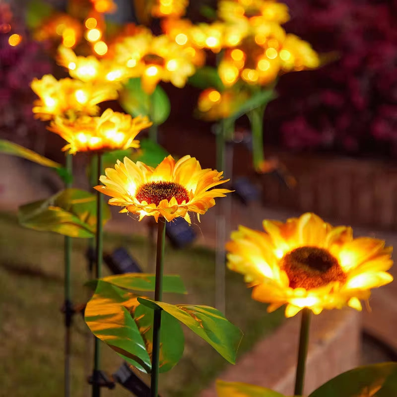 Floor Lamp Solar Flower Lights Sunflower Lights Waterproof Outdoor Garden Decorations