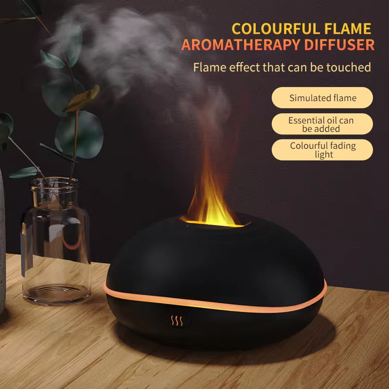Luxury Flame Aroma Essential Oil Diffuser with 7 Color Simulation - 200ml