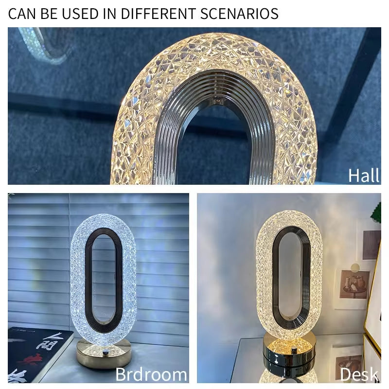 Luxury Crystal Touch Table Lamp: Modern Style for Bedroom, Restaurant, Bar